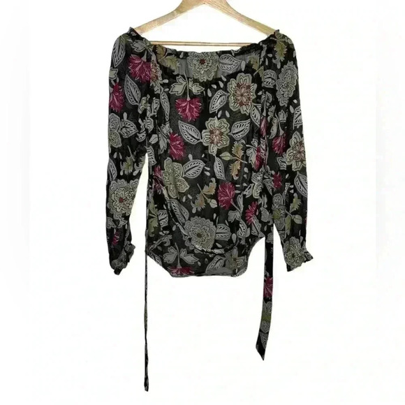 Rag and Bone Sierra Floral Belted Sheer Long Sleeve Top Size Small NWT - Picture 5 of 6